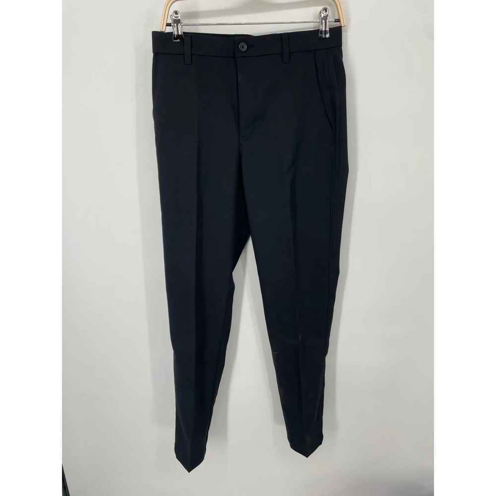 Oobe Mens Flat Front Chino‎ Pants 28x32 Black Polyester Dress Trousers